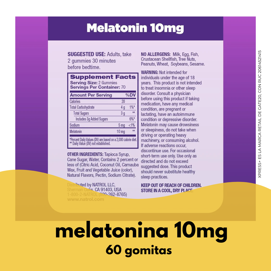 Melatonina Natrol 10mg (60 gomitas)